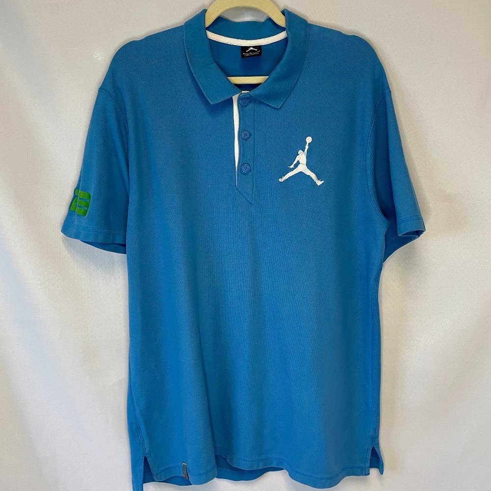 Vintage Air Jordan Light Blue Polo, Men's XL